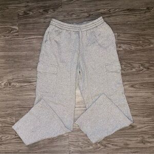 Old Navy Wide Leg Cargo Sweatpants Women’s Size Medium Heathered Gray Cotton